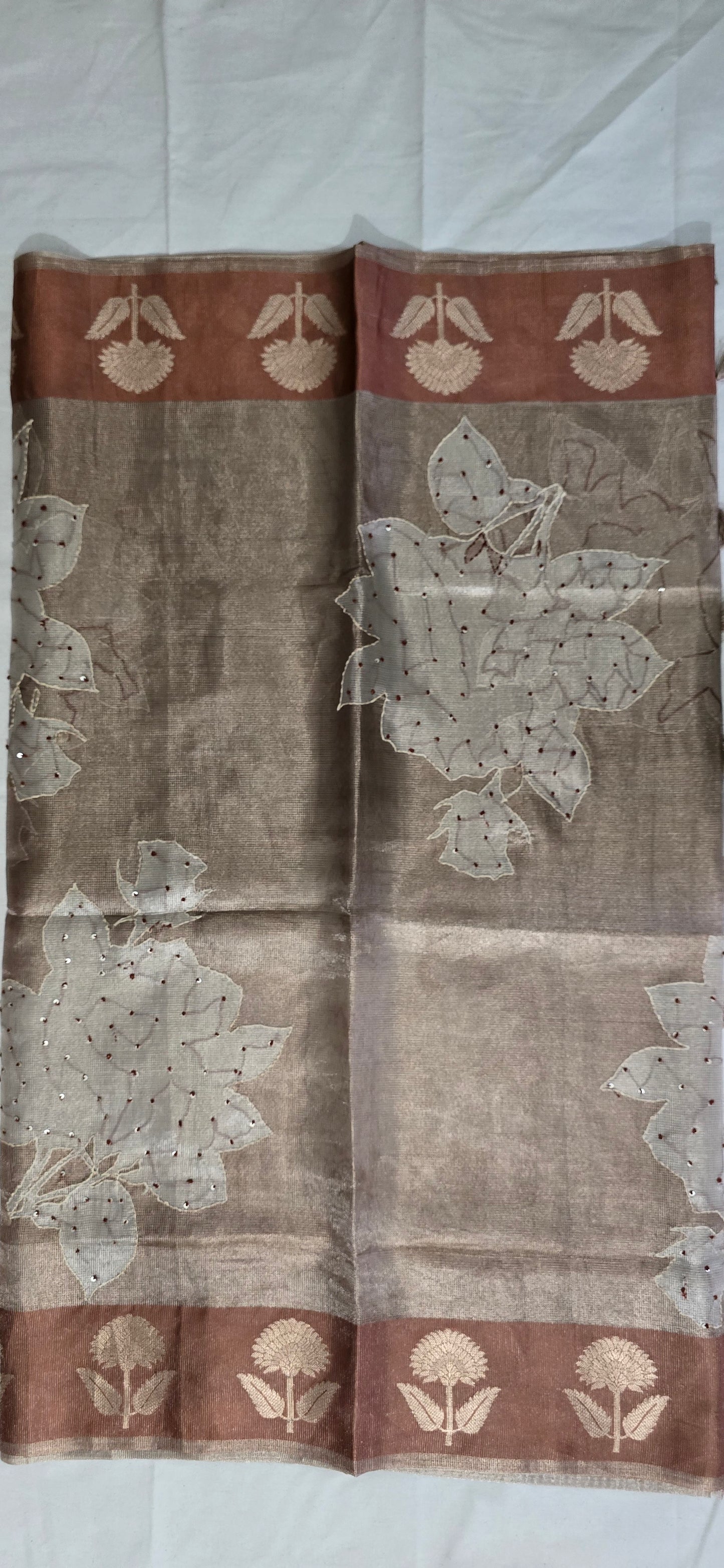 Grey Semi Tussar Saree with Digital Print