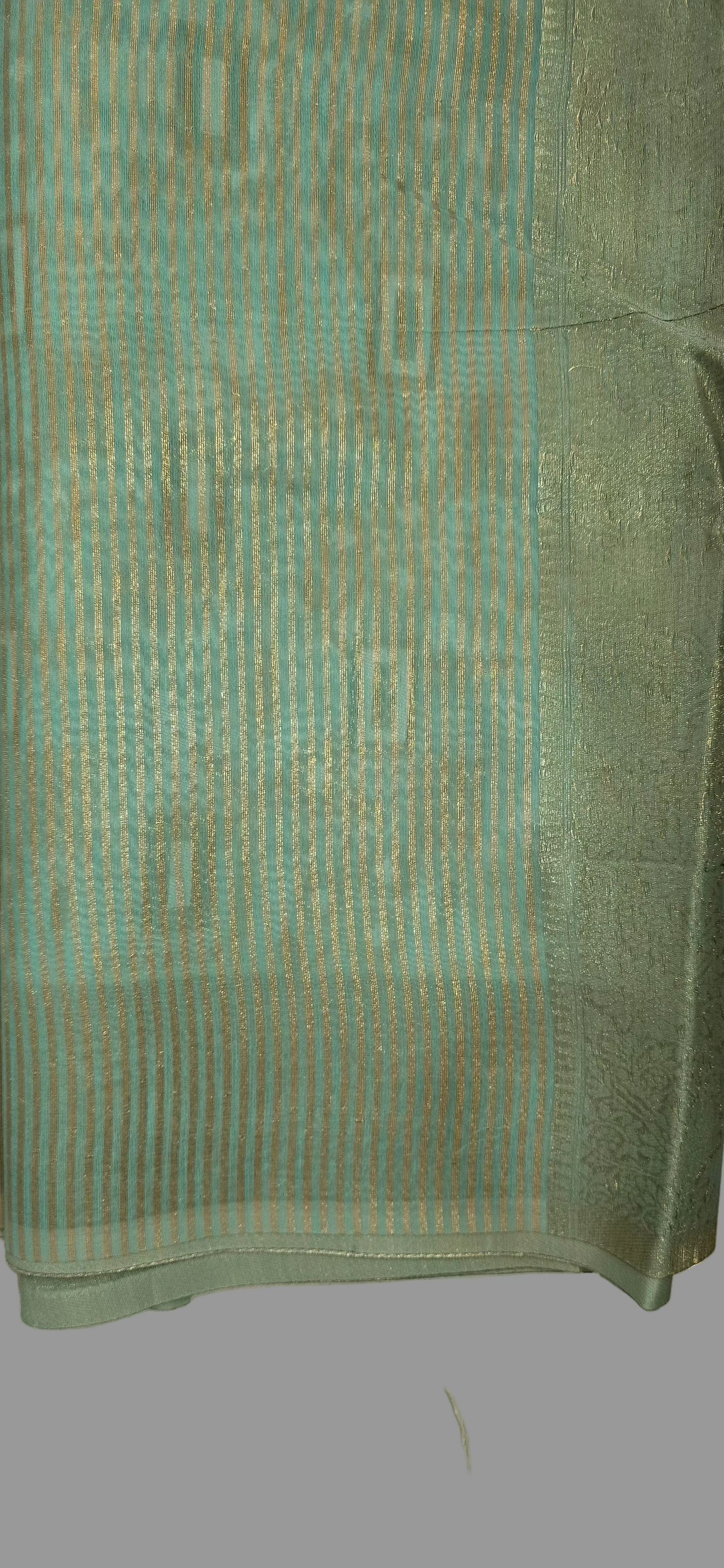 Green Block Linen Saree