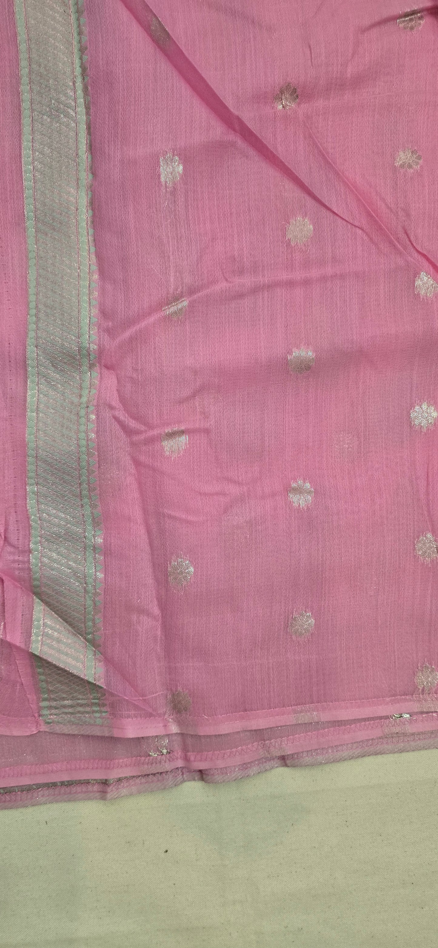 Pink Linen saree