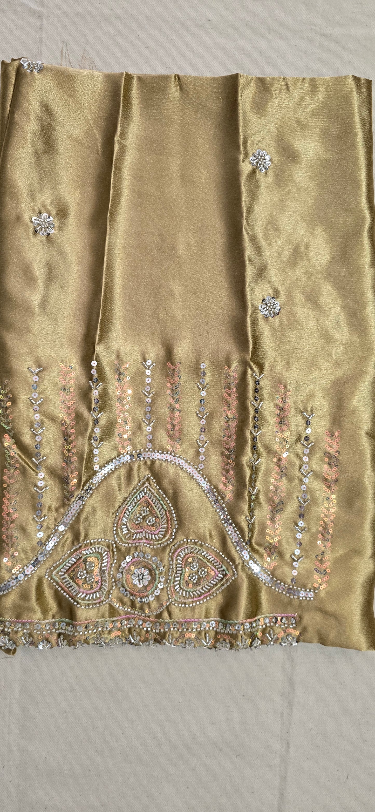 Cherry Red georgette with magam work blouse