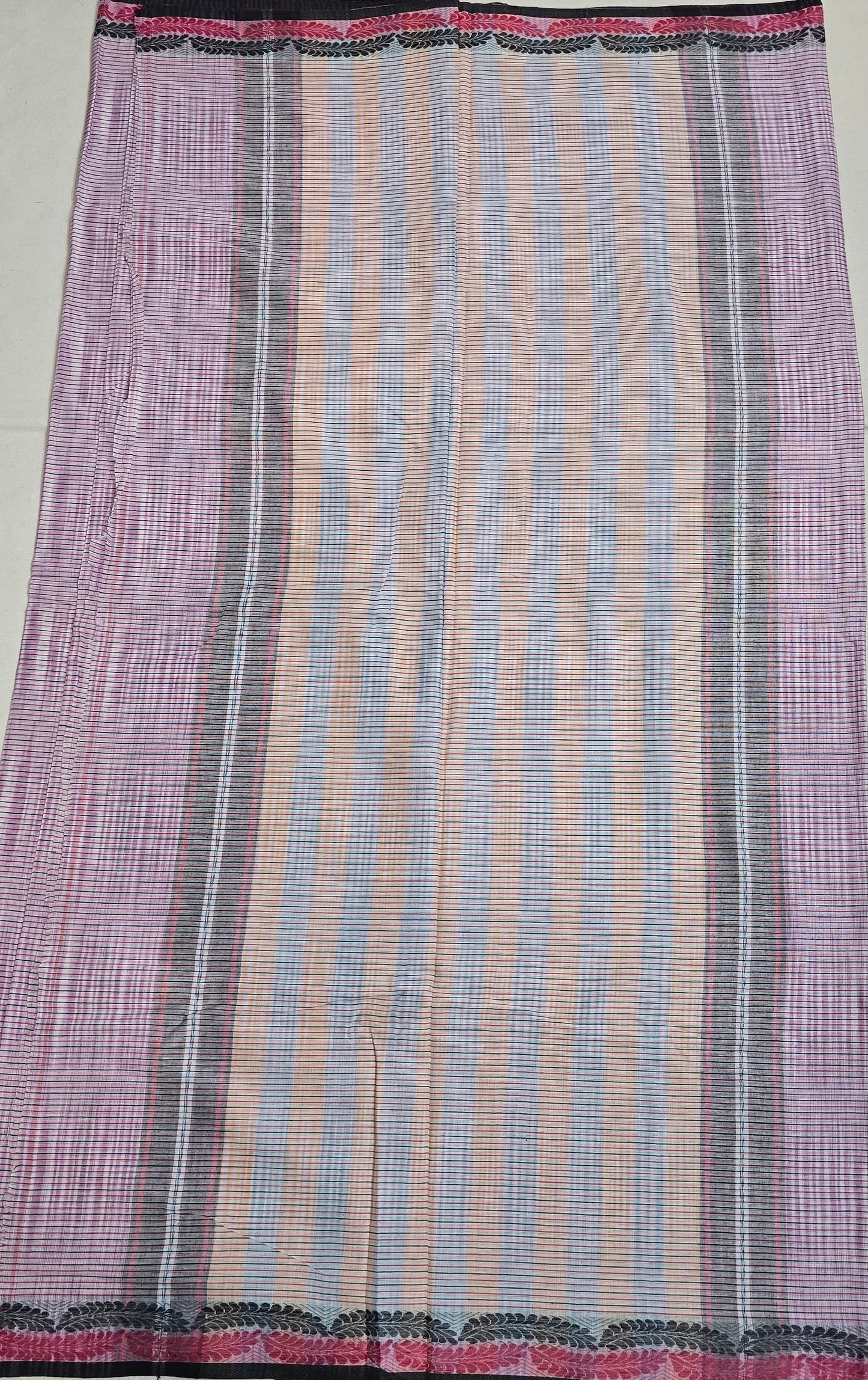 Pink Checks Cotton Saree