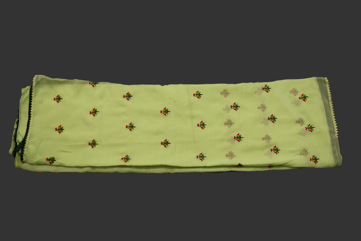 Pista Green Anchal Saree