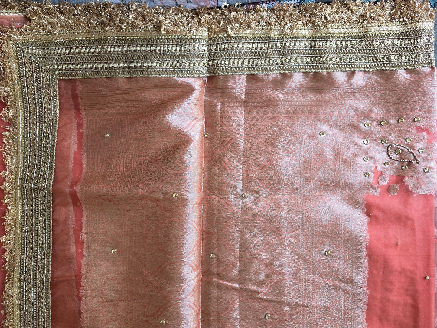 Rose Pink Banarsi Tissue Saree