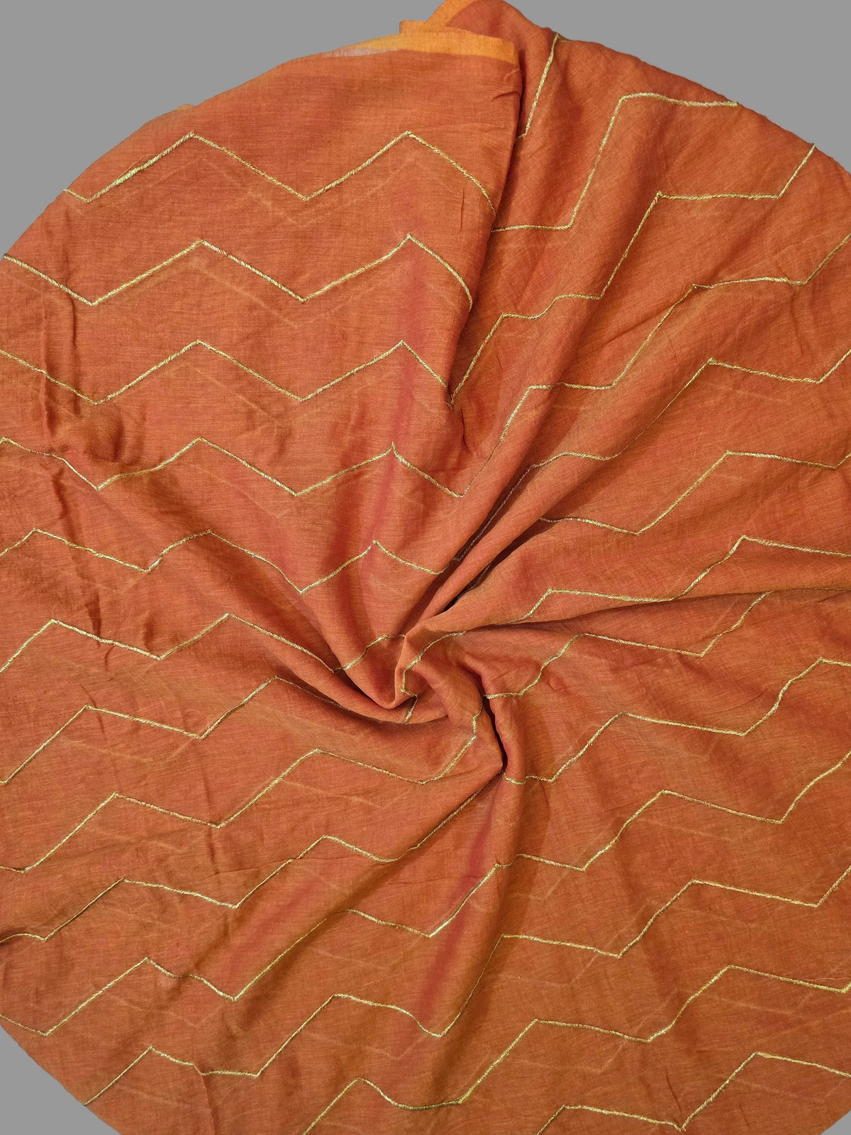 Orange Mul Cotton Saree