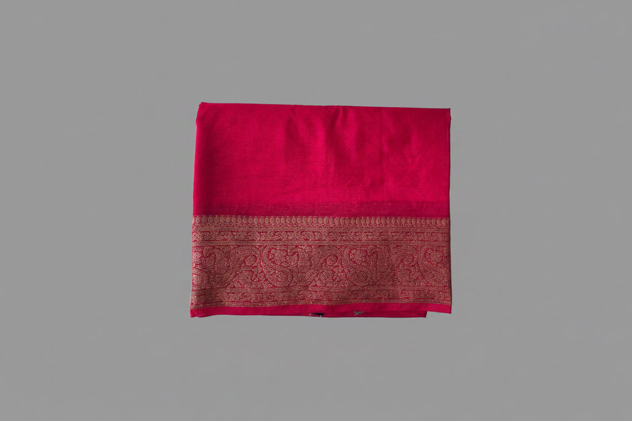 Red Banarsi Crepe Silk Saree