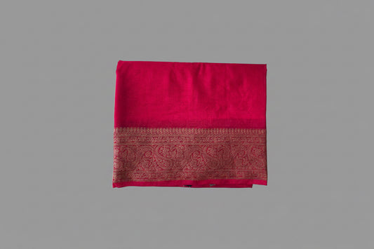 Red Banarsi Crepe Silk Saree