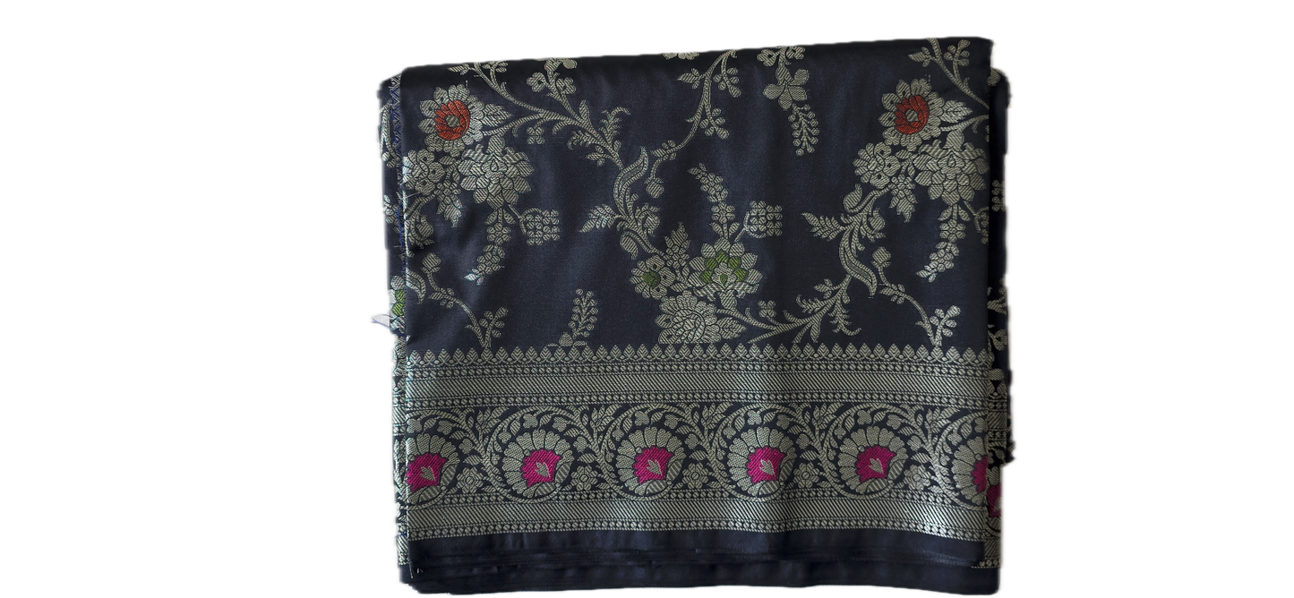 Black Banarsi  Katan Saree