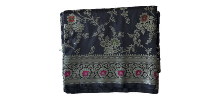 Black Banarsi  Katan Saree