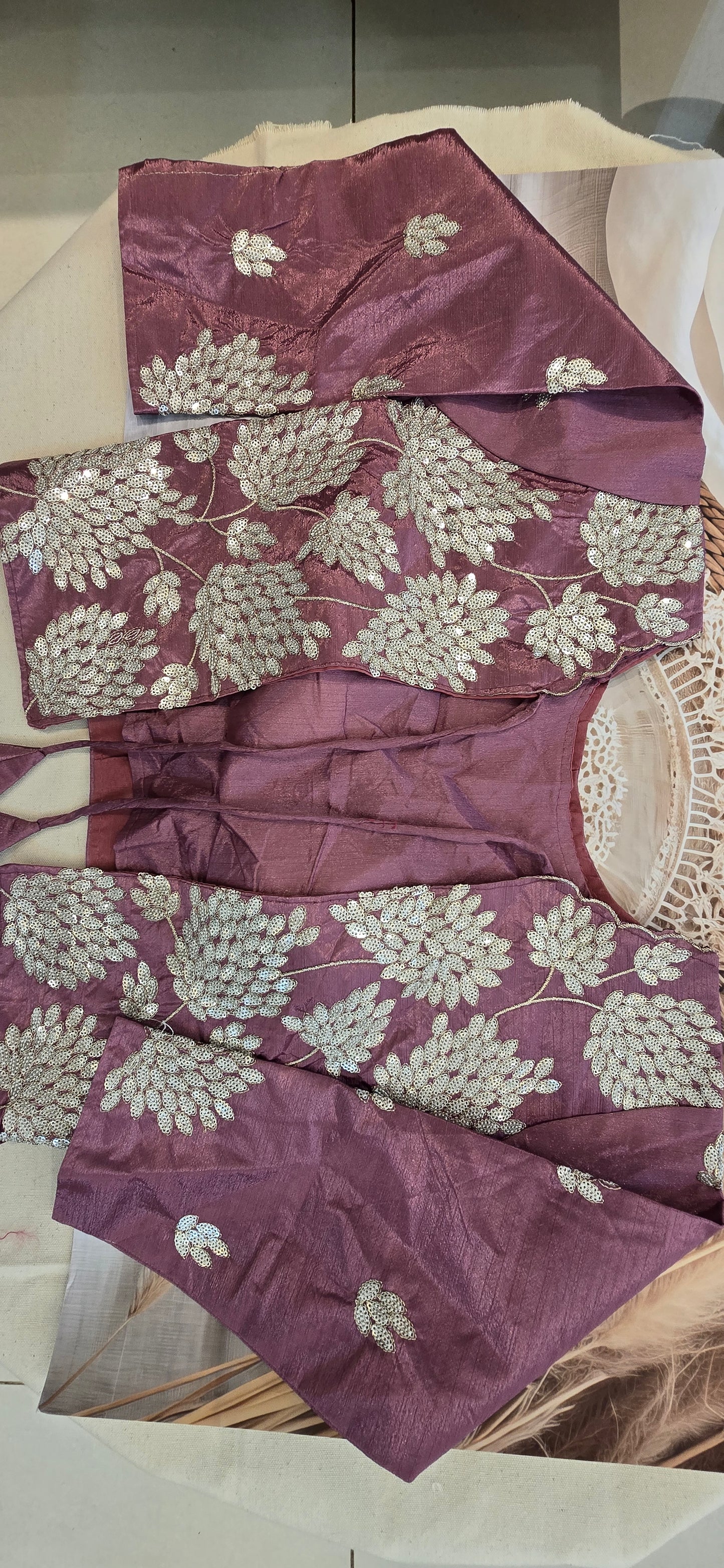 Pink Saree with jacket Blouse