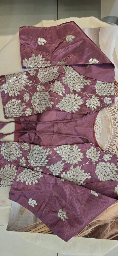 Pink Saree with jacket Blouse