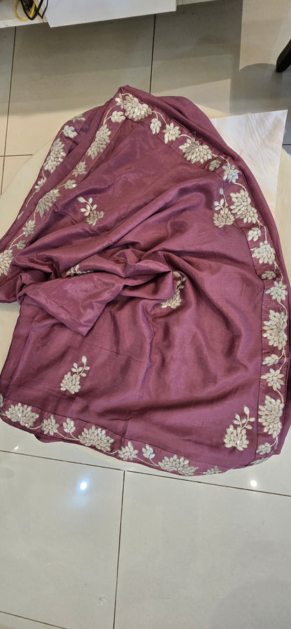 Pink Saree with jacket Blouse