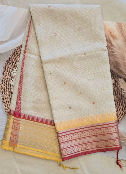 Yellow and Red Manipuri Saree