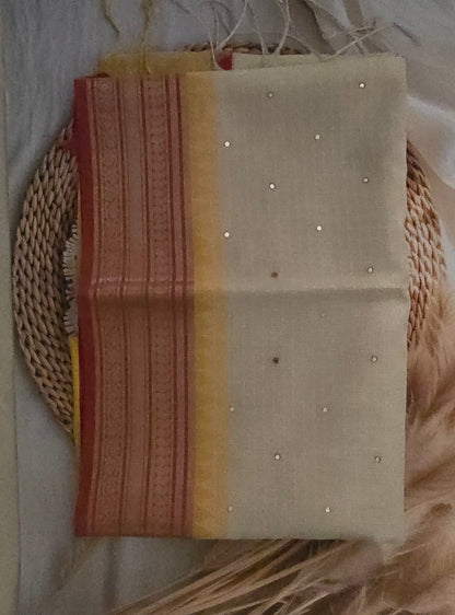 Yellow and Red Manipuri Saree