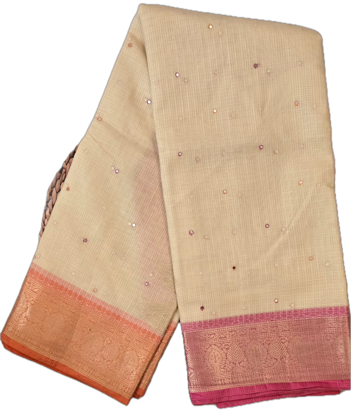 Pink and Orange Manipuri Saree