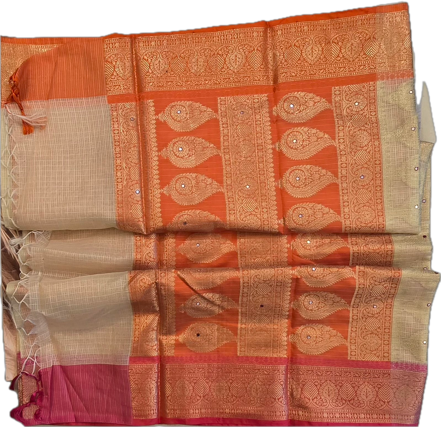Pink and Orange Manipuri Saree