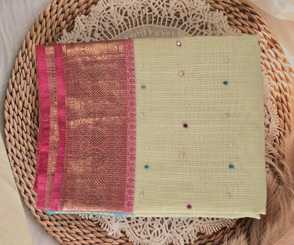 Pink and Blue Manipuri Saree