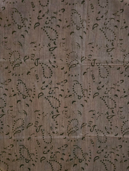 Mehendi Green Semi Tussar Silk Madhubani Print saree