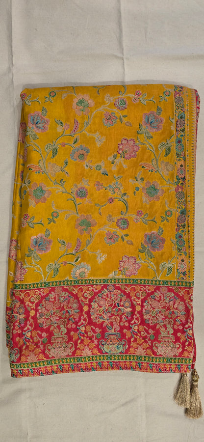 Mustard Kani Silk Saree
