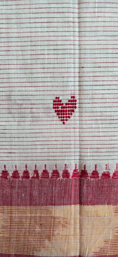 Pink Hearts Cotton Saree