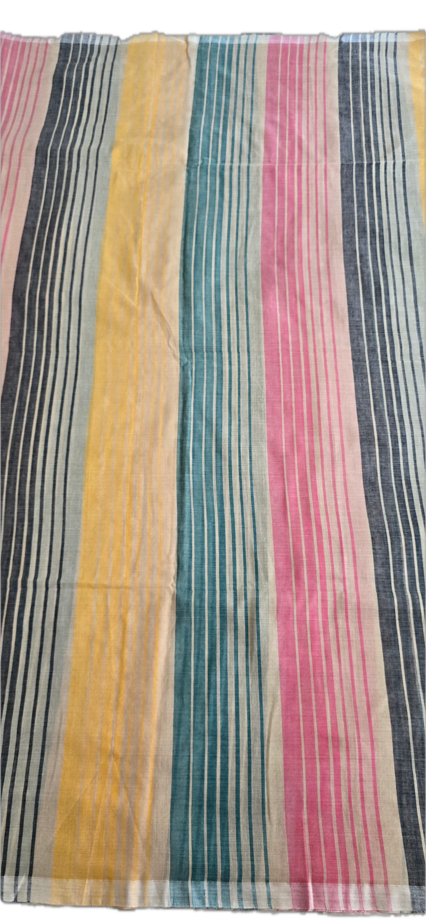 Beige Rainbow Cotton Saree