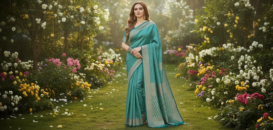 Green Striped Silk Saree