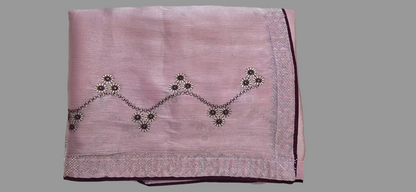 Pink Crush Tissue Organza Jarkan work Saree
