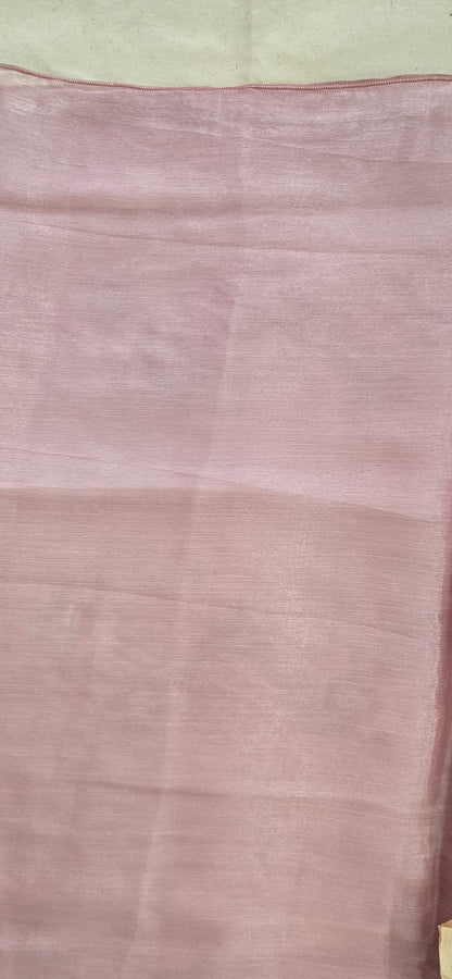 Pink Crush Tissue Organza Jarkan work Saree