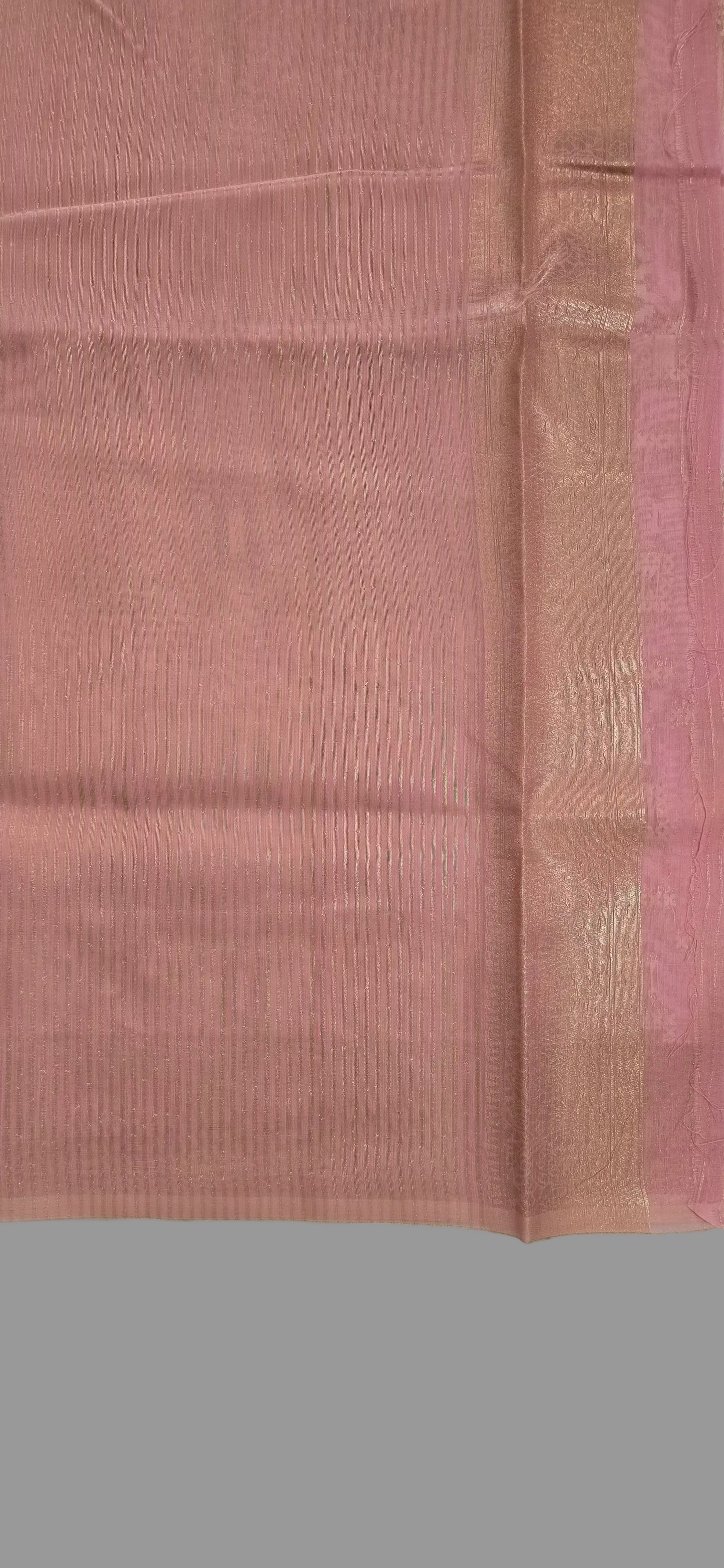 Pink Block Linen Saree