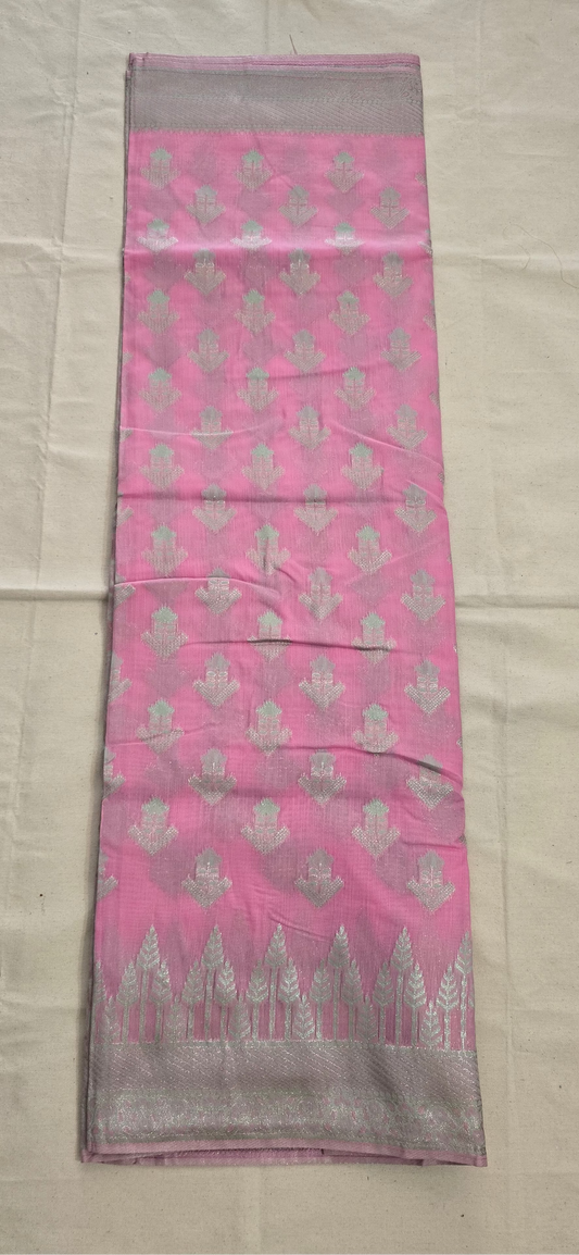 Pink Linen saree