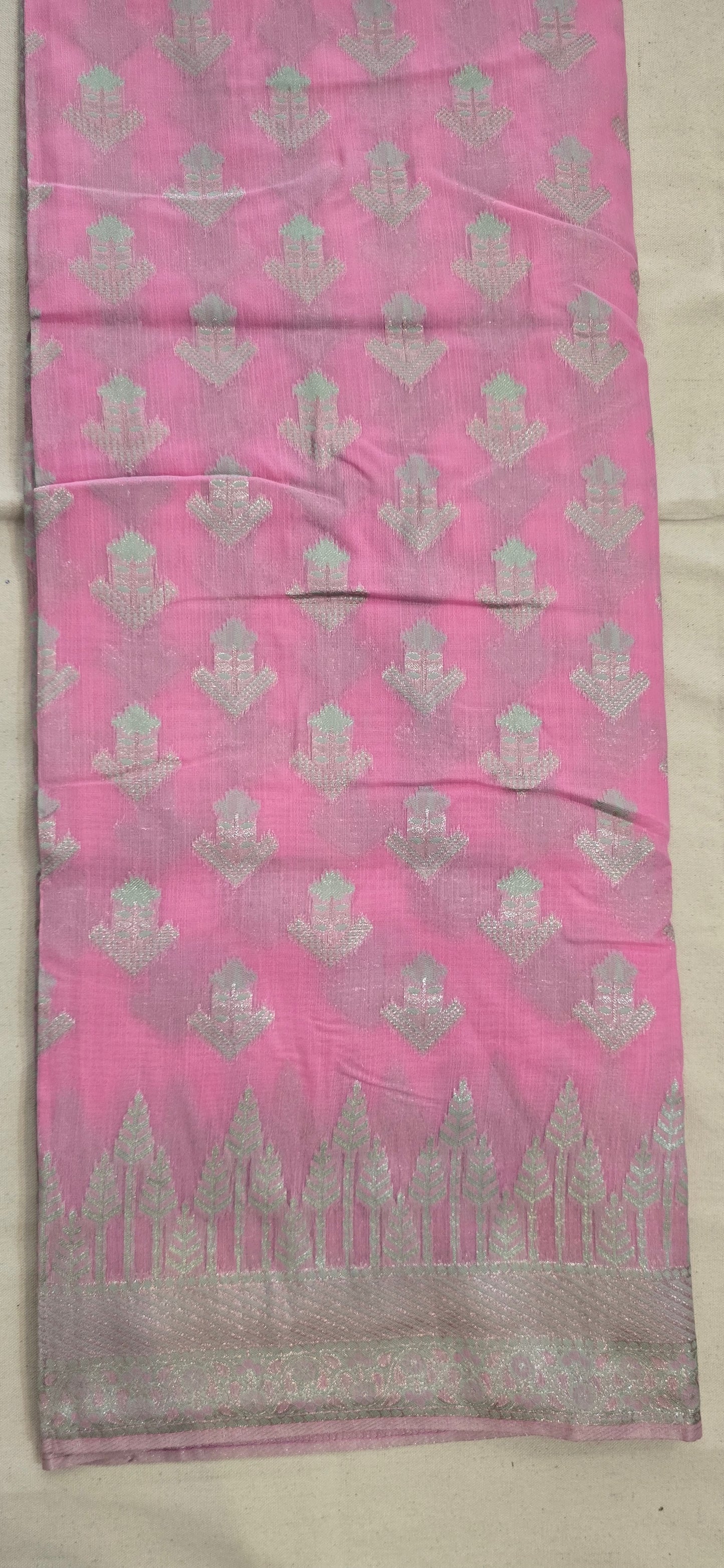 Pink Linen saree