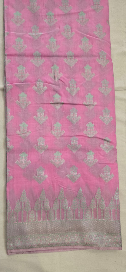 Pink Linen saree
