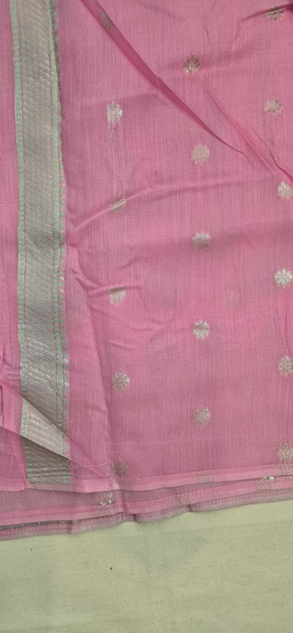 Pink Linen saree