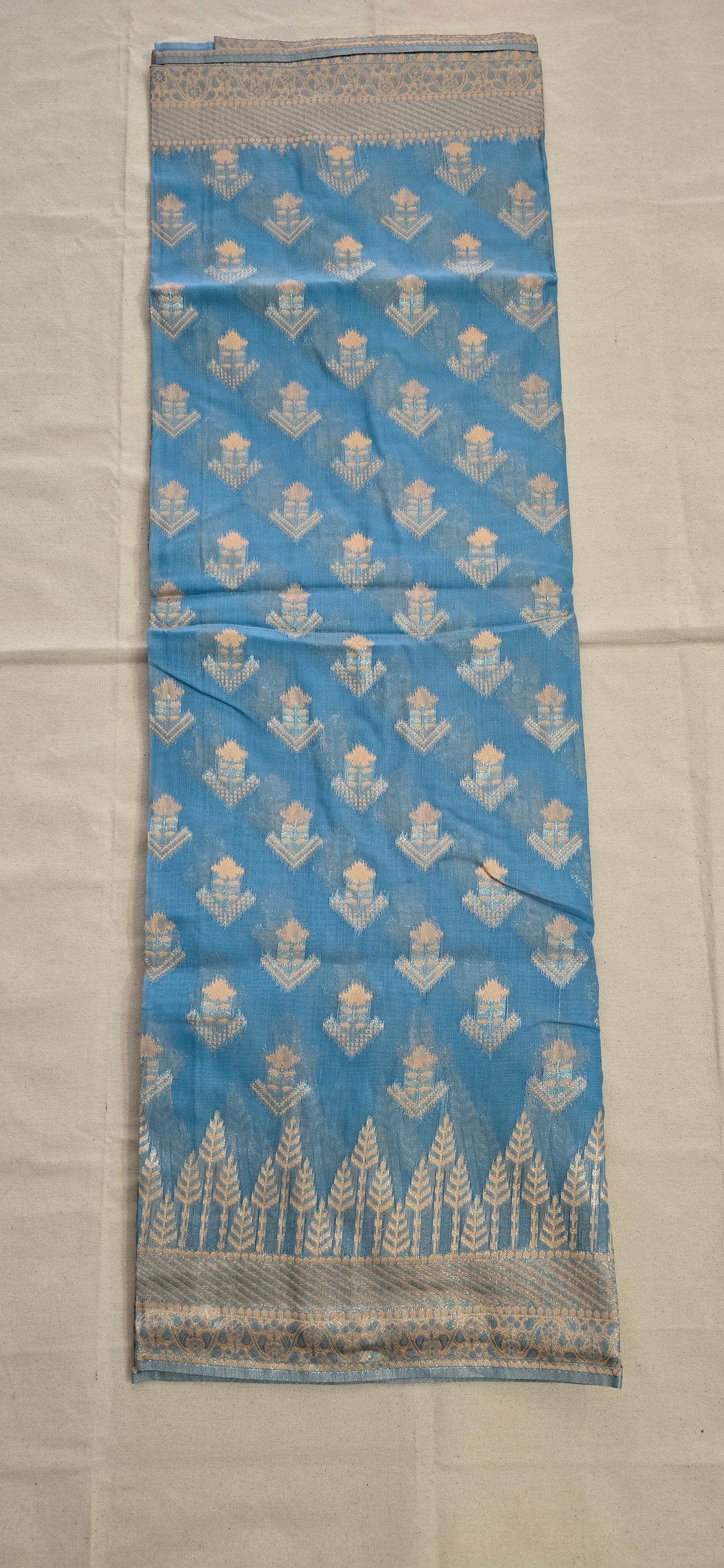 Light Blue linen saree