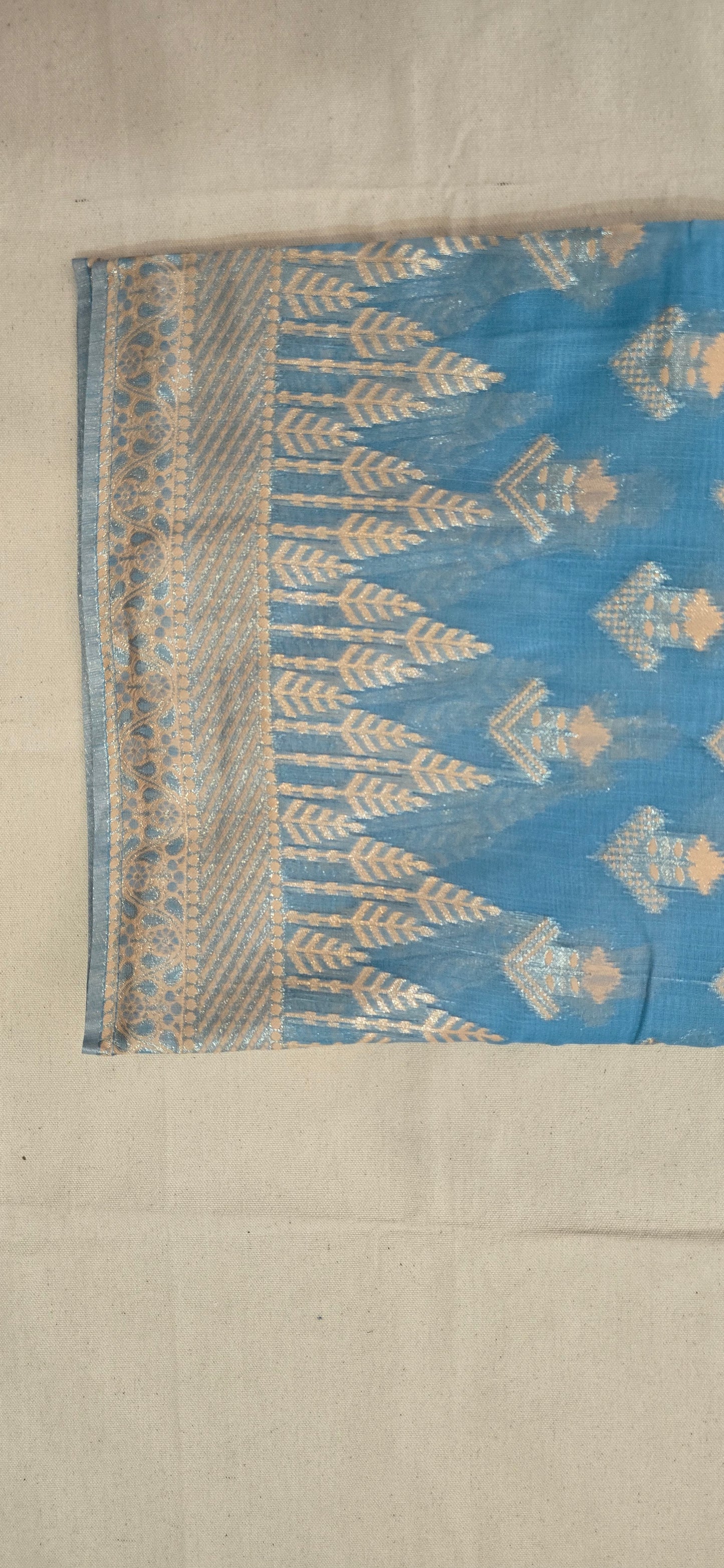 Light Blue linen saree