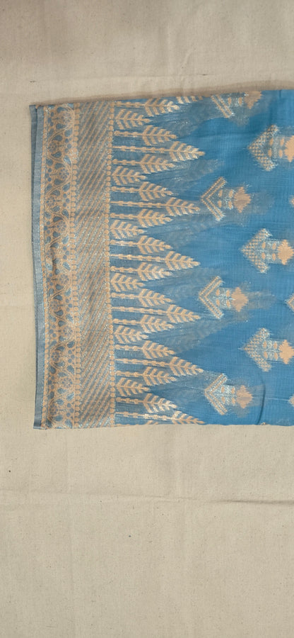 Light Blue linen saree