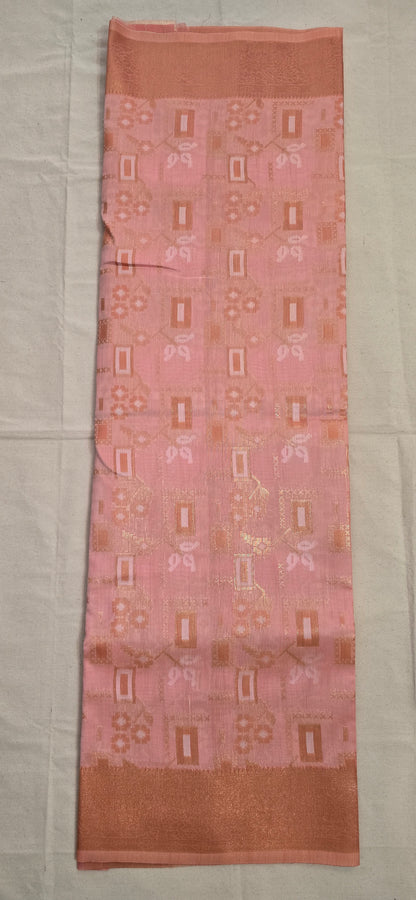 Orange Linen saree