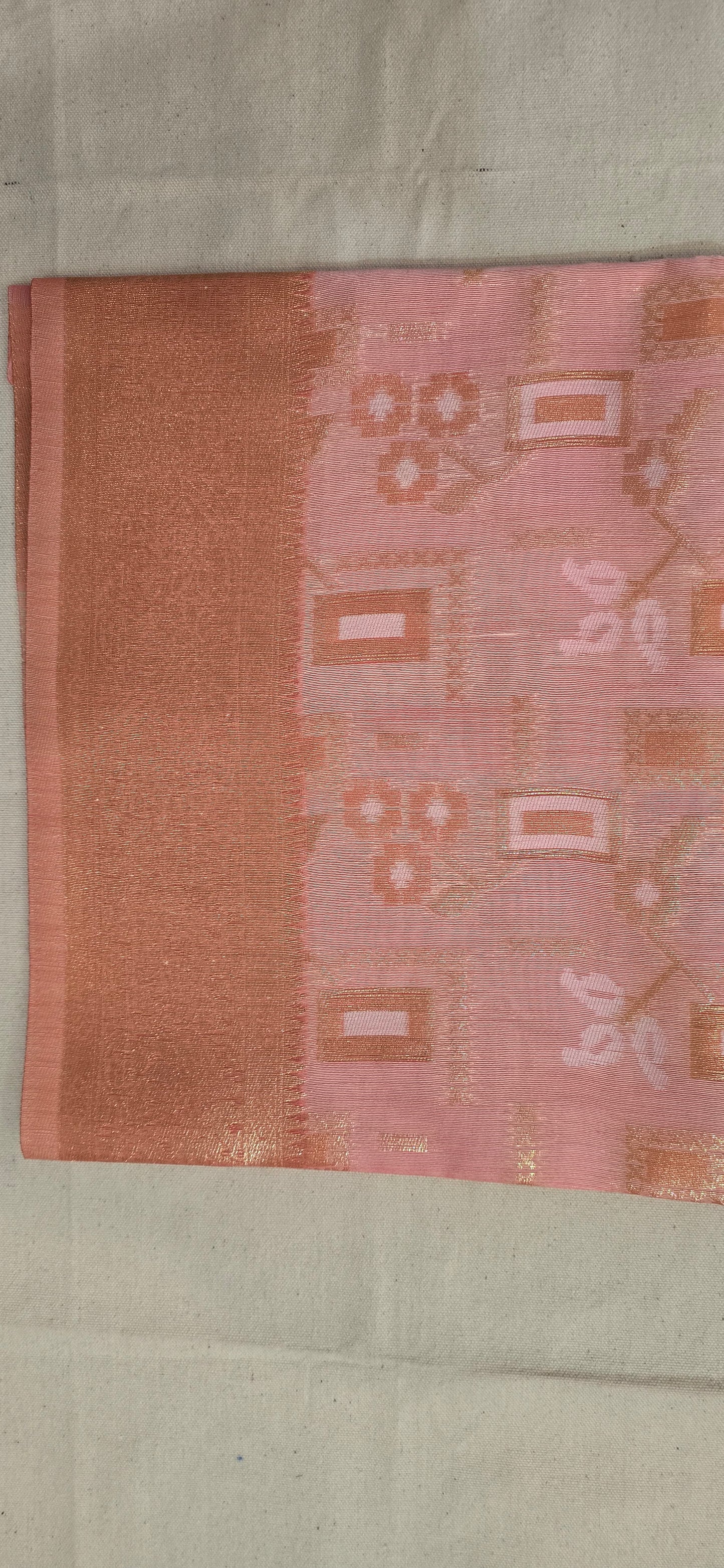 Orange Linen saree