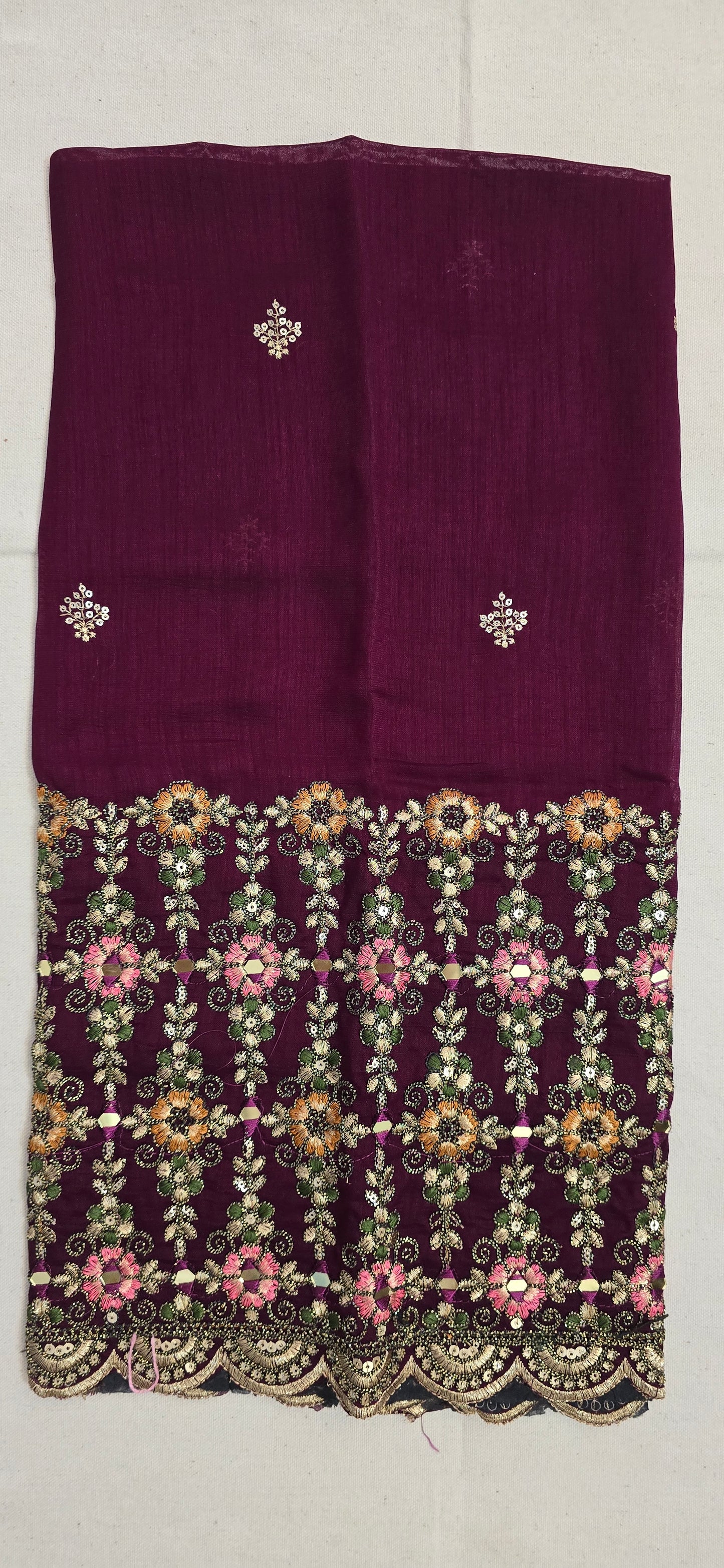 Lavender Georgette Saree with embroidered blouse