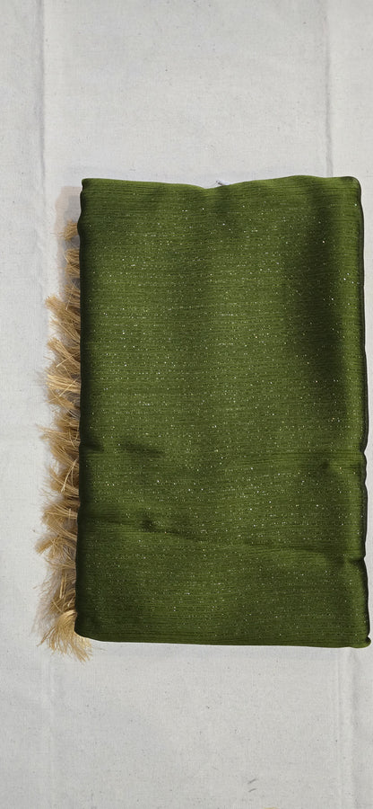 Mehendi Green georgette with magam work blouse
