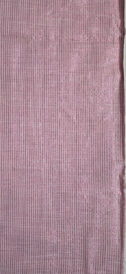 Pink Striped linen Saree