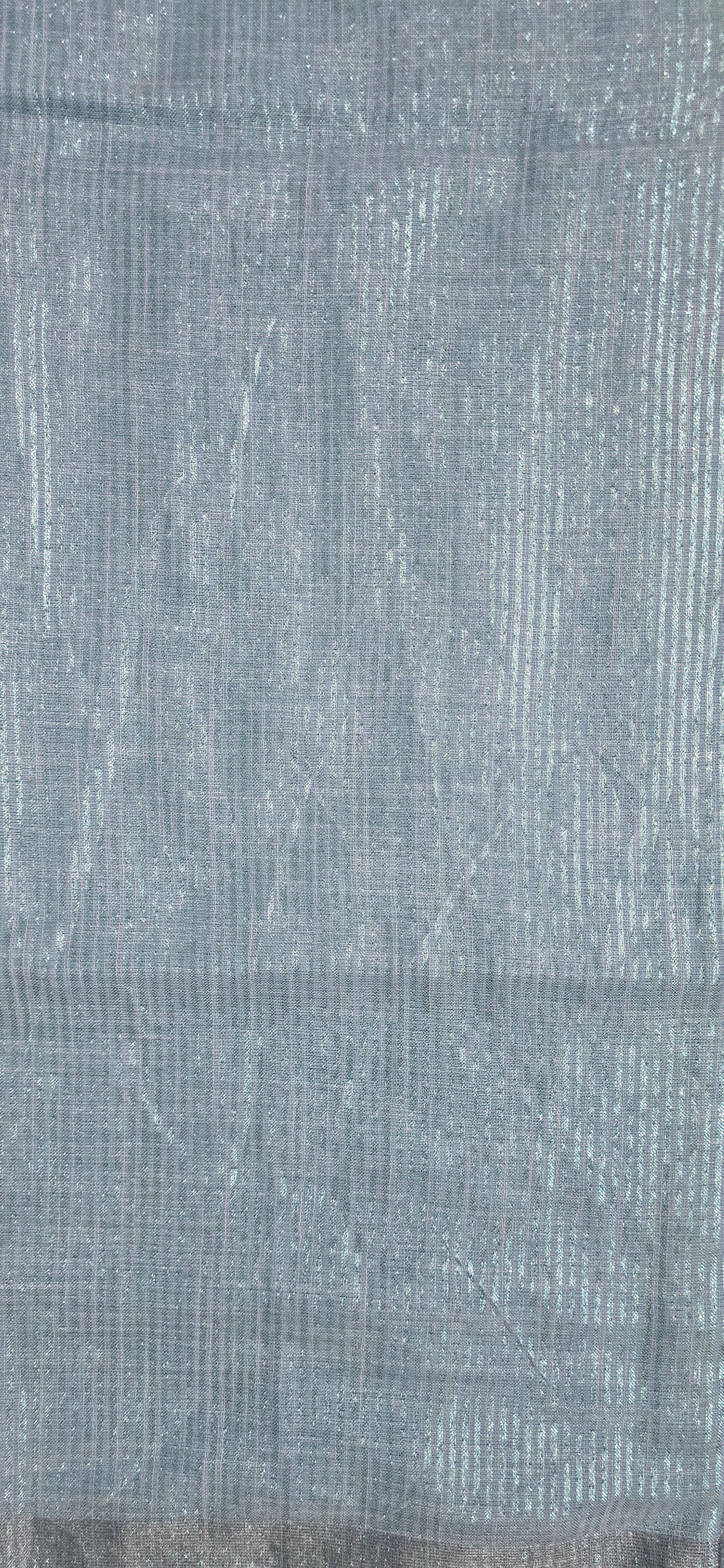 Blue Striped linen Saree