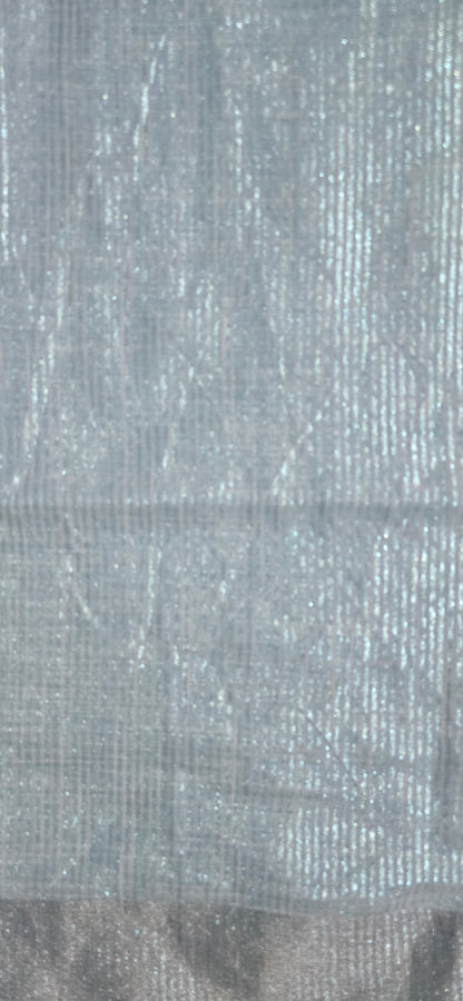 Blue Striped linen Saree