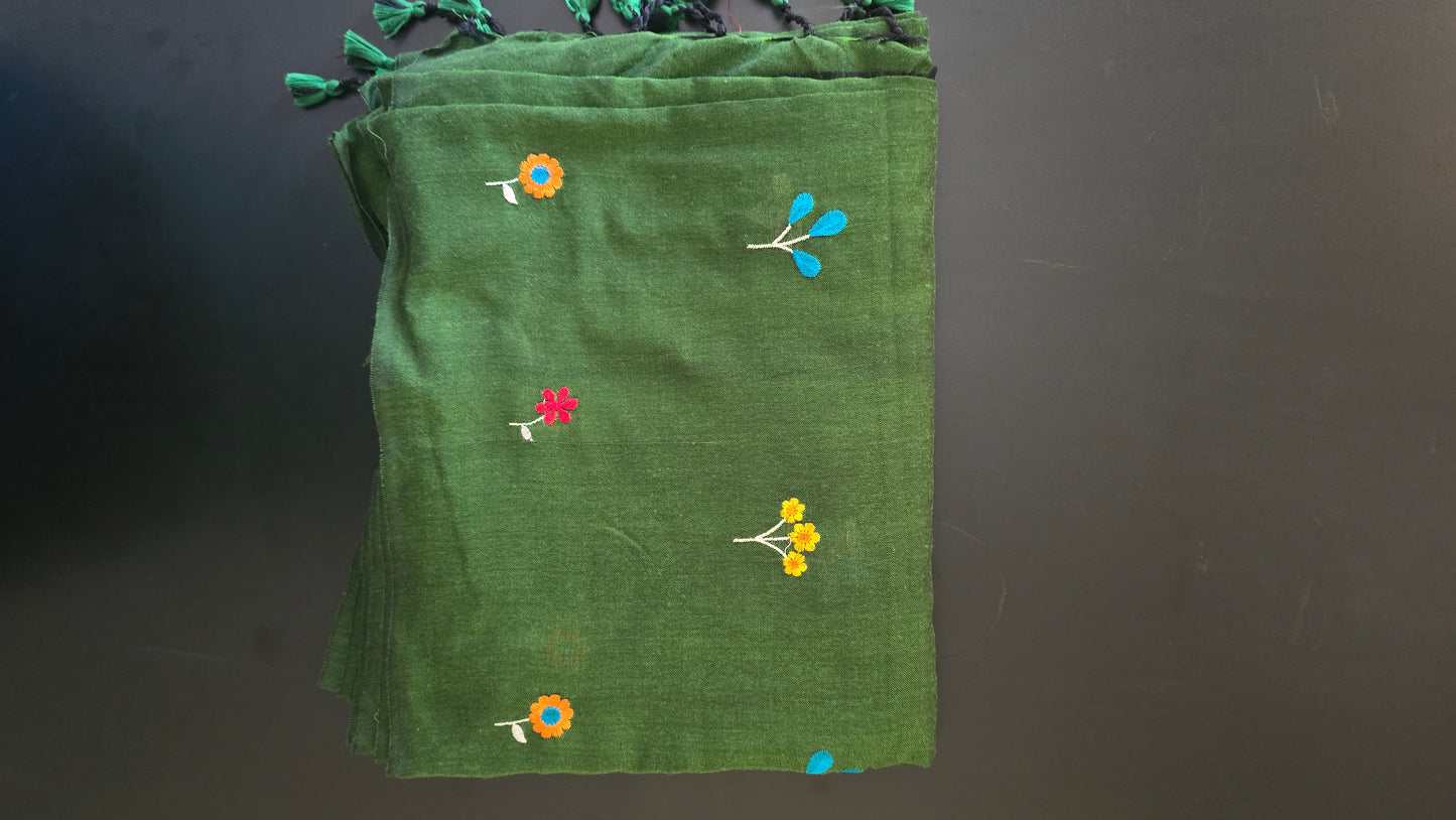 Green Khadi Cotton Saree