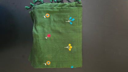 Green Khadi Cotton Saree