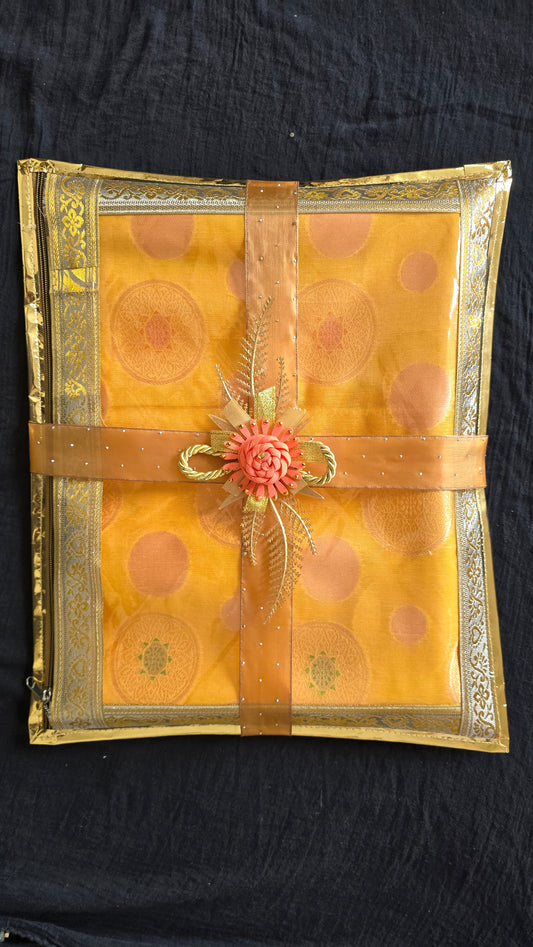 Sunset Yellow Silk Saree
