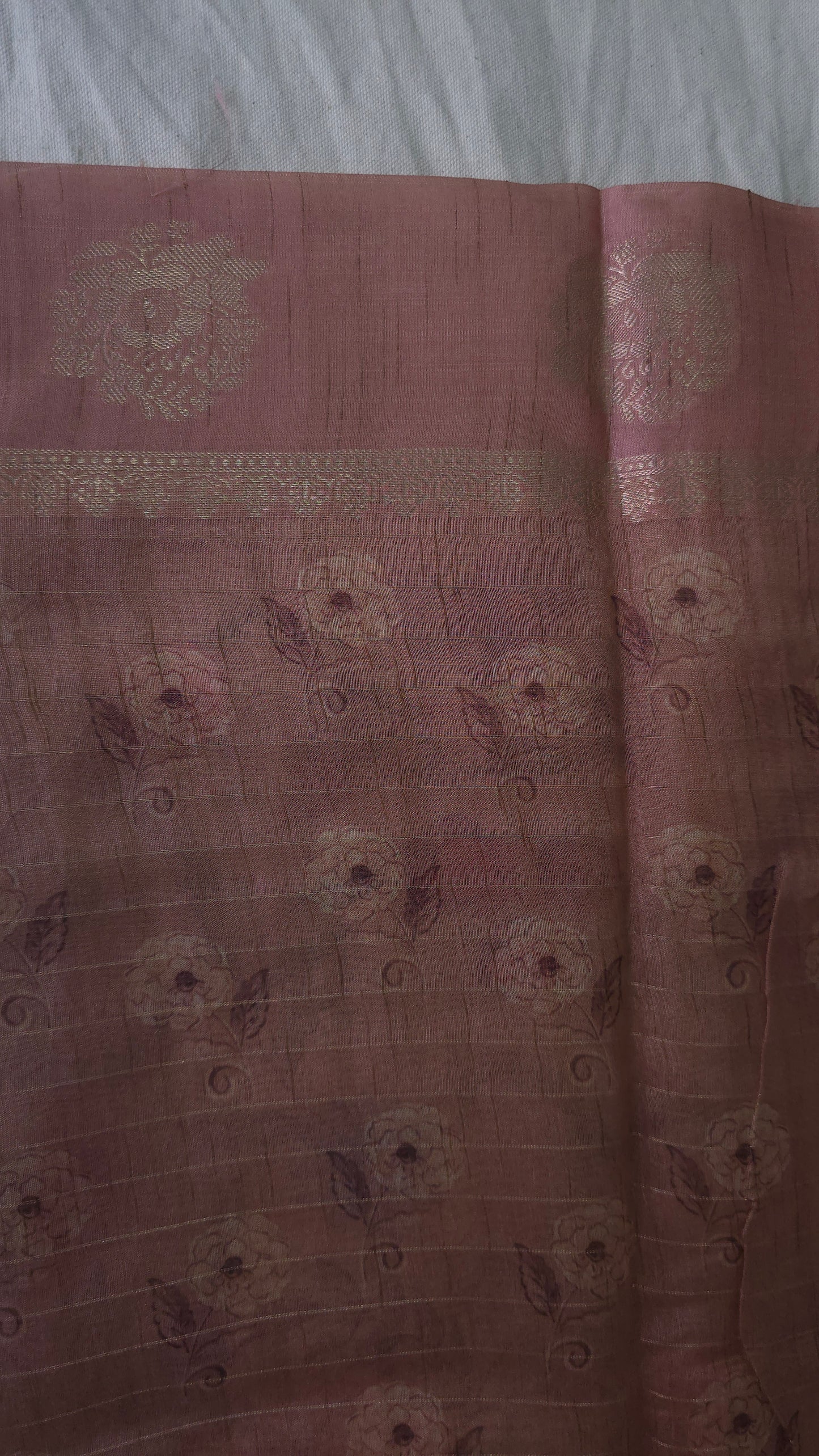 Beige Kalamkaari Saree