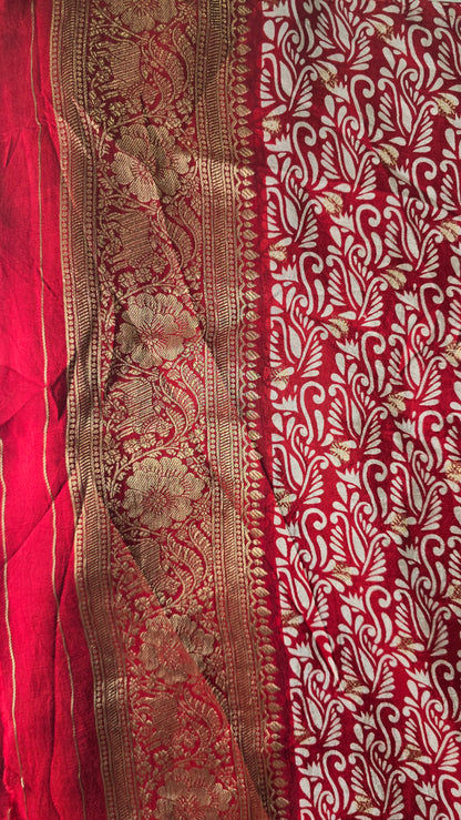 Black and white kalamkaari Saree