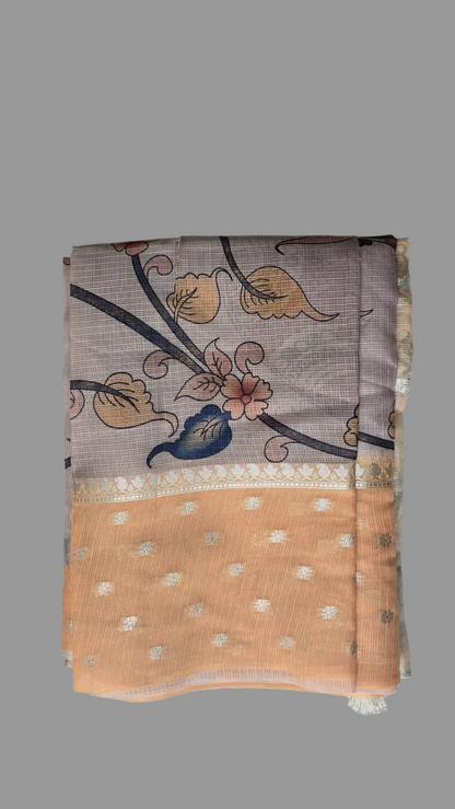 Yellow Kalamkaari Saree