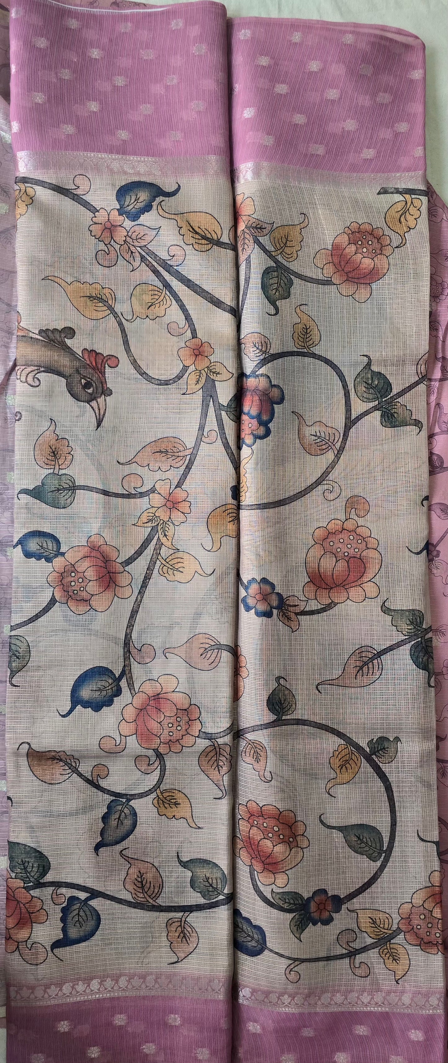 Pink Kalamkaari Saree