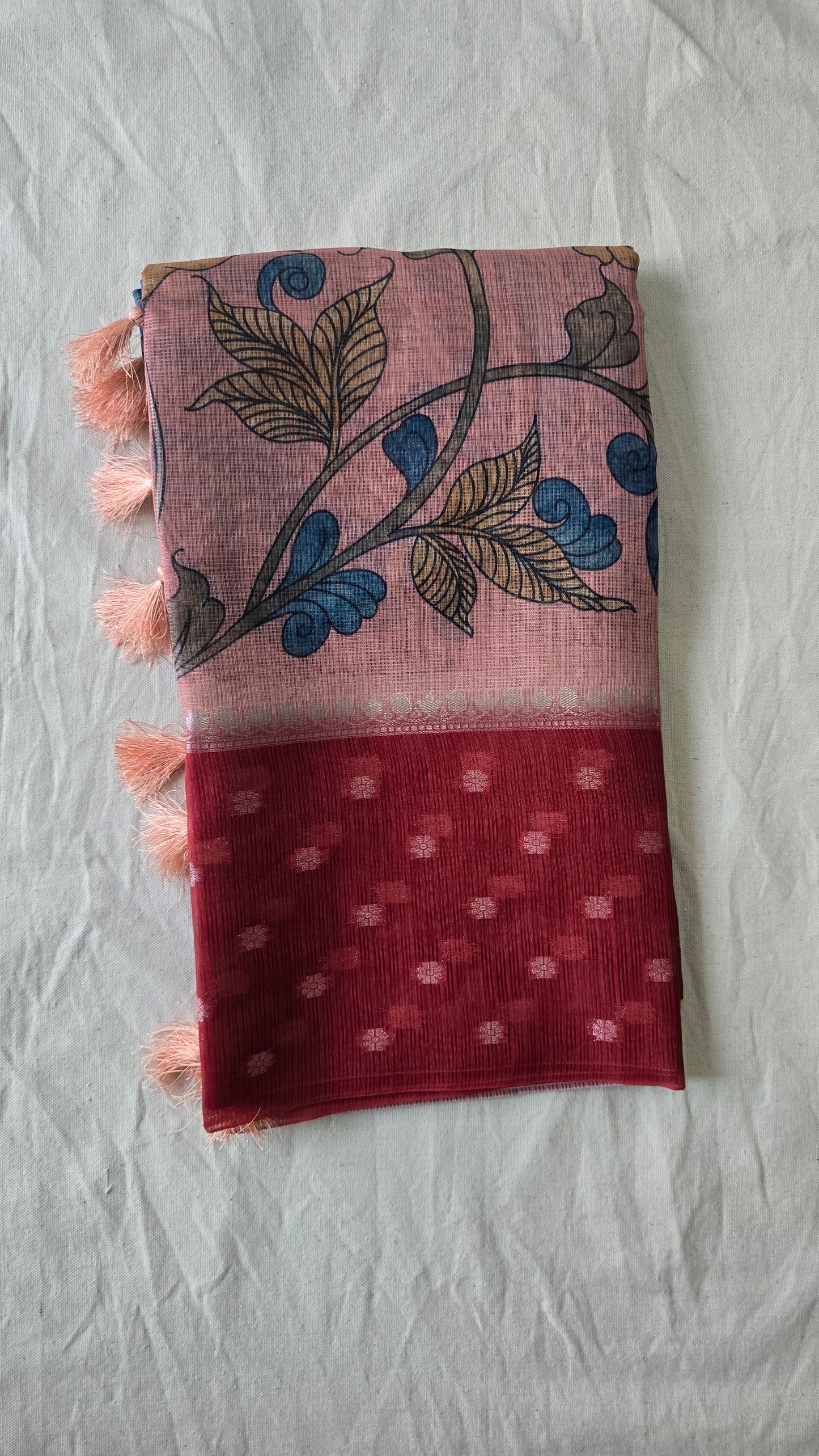 Red Kalamkaari Saree